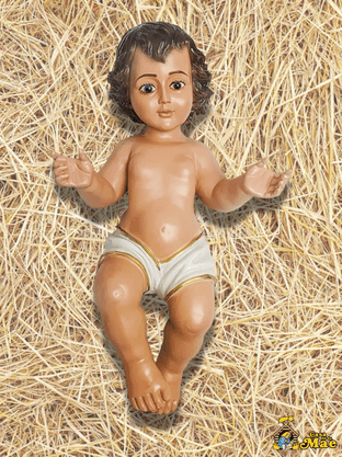 Imagem de Menino Jesus Veste Branca de Resina Nacional - 38 cm