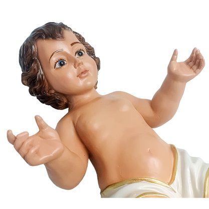 Imagem de Menino Jesus Veste Branca de Resina Nacional - 38 cm