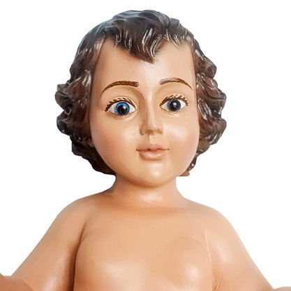 Imagem de Menino Jesus Veste Branca de Resina Nacional - 38 cm