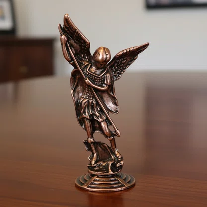 Imagem de Metal Arcanjo São Miguel Bronze - 7,5 cm