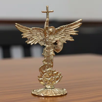 Imagem de Metal Arcanjo São Miguel Níquel - 11 cm
