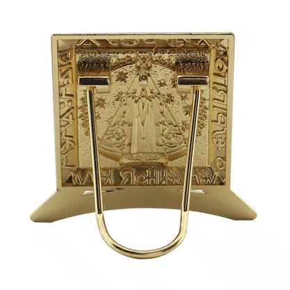 Imagem de Metal Nicho Nossa Senhora Aparecida Dourado Mesa