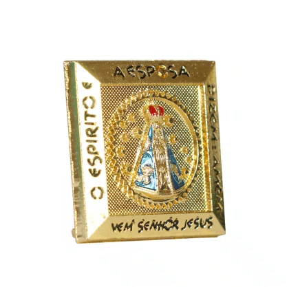 Imagem de Metal Nossa Senhora Aparecida Dourado Mesa - 4 cm x 4 cm