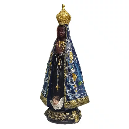 Imagem de Nossa Senhora Aparecida de Resina Importada - 13 cm