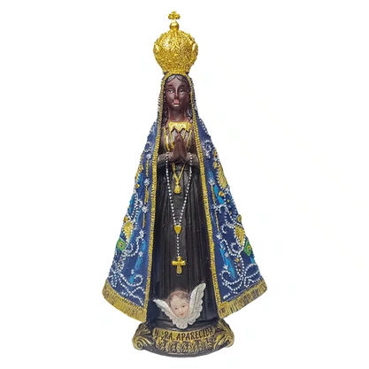Imagem de Nossa Senhora Aparecida de Resina Importada - 20 cm