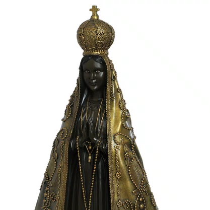 Imagem de Nossa Senhora Aparecida em Mármore com Pintura em Bronze - 66 cm