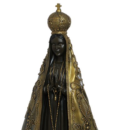 Imagem de Nossa Senhora Aparecida em Mármore com Pintura em Bronze - 66 cm
