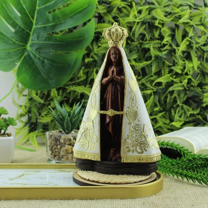 Imagem de Nossa Senhora Aparecida Manto Marfim - 15 cm
