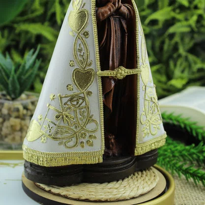 Imagem de Nossa Senhora Aparecida Manto Marfim - 15 cm
