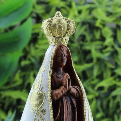 Imagem de Nossa Senhora Aparecida Manto Marfim - 15 cm