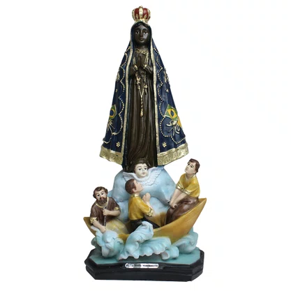 Imagem de Nossa Senhora Aparecida Milagre da Pesca Resina Nacional - 37 cm