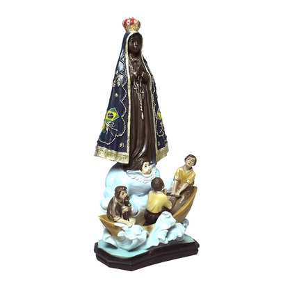Imagem de Nossa Senhora Aparecida Milagre da Pesca Resina Nacional - 37 cm