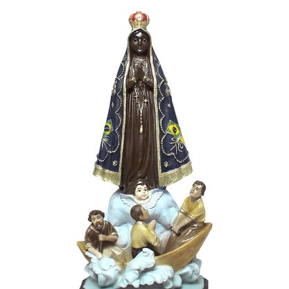 Imagem de Nossa Senhora Aparecida Milagre da Pesca Resina Nacional - 37 cm