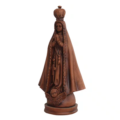 Imagem de Nossa Senhora Aparecida Resina Efeito Madeira - 30 cm