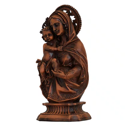 Imagem de Nossa Senhora da Divina Providência Resina Efeito Madeira - 30 cm