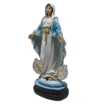 Imagem de Nossa Senhora da Medalha Milagrosa de Resina Nacional - 10,5 cm
