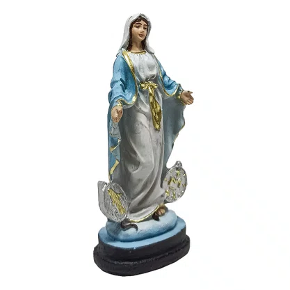 Imagem de Nossa Senhora da Medalha Milagrosa de Resina Nacional - 10,5 cm