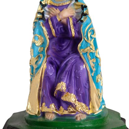 Imagem de Nossa Senhora Das Dores Sentada de Resina Nacional - 14,5 Cm