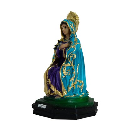 Imagem de Nossa Senhora Das Dores Sentada de Resina Nacional - 14,5 Cm