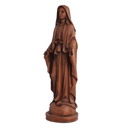 Imagem de Nossa Senhora das Graças de Resina Efeito Madeira - 20 cm