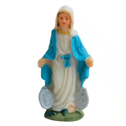 Imagem de Nossa Senhora das Graças Medalha Milagrosa de Resina Importada - 5 cm