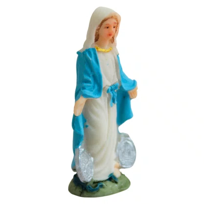 Imagem de Nossa Senhora das Graças Medalha Milagrosa de Resina Importada - 5 cm