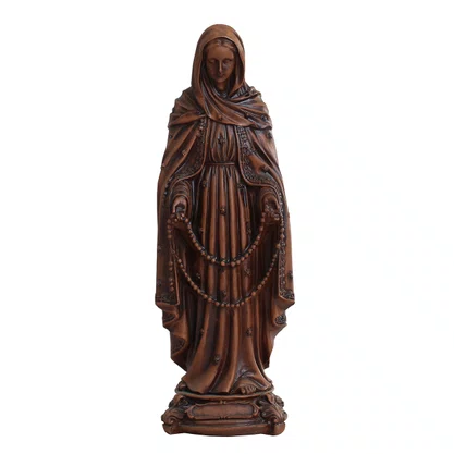 Imagem de Nossa Senhora das Lágrimas Resina Efeito Madeira - 30 cm
