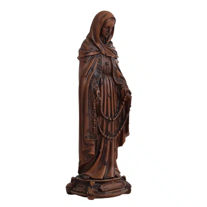 Imagem de Nossa Senhora das Lágrimas Resina Efeito Madeira - 30 cm