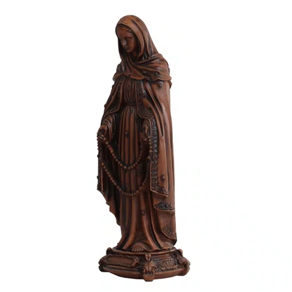 Imagem de Nossa Senhora das Lágrimas Resina Efeito Madeira - 30 cm
