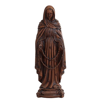 Imagem de Nossa Senhora das Lágrimas Resina Efeito Madeira - 30 cm
