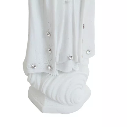 Imagem de Nossa Senhora de Fátima de Mármore Branco Strass - 25 cm