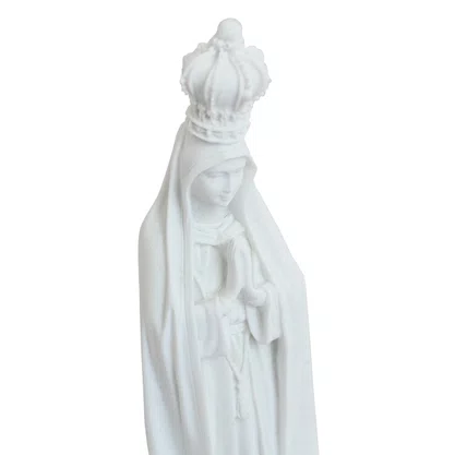 Imagem de Nossa Senhora de Fátima de Mármore Branco Strass - 25 cm