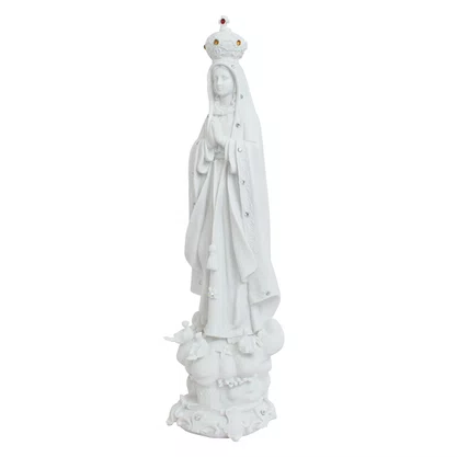 Imagem de Nossa Senhora de Fátima de Mármore Branco Strass - 42 cm