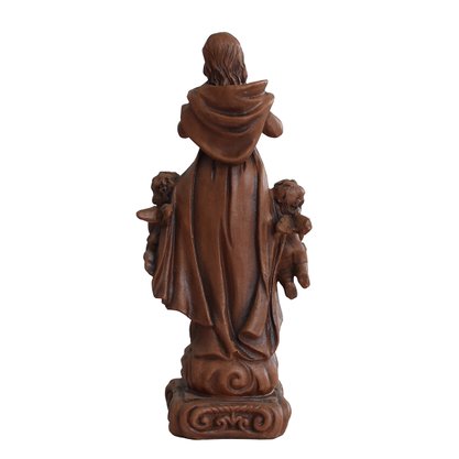Imagem de Nossa Senhora Desatadora dos Nós de Resina Efeito Madeira - 20 cm