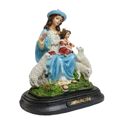 Imagem de Nossa Senhora Divina Pastora de Resina Nacional - 19 cm