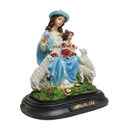 Imagem de Nossa Senhora Divina Pastora de Resina Nacional - 19 cm
