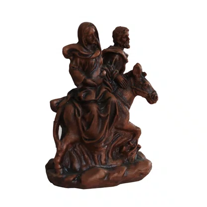 Imagem de Nossa Senhora do Desterro Resina Efeito Madeira - 12 cm
