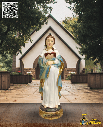 Imagem de Nossa Senhora Grávida de Resina Importada - 19,5cm