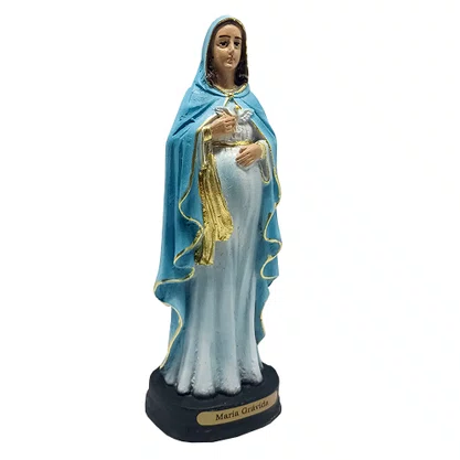 Imagem de Nossa Senhora Grávida de Resina Nacional - 15 cm