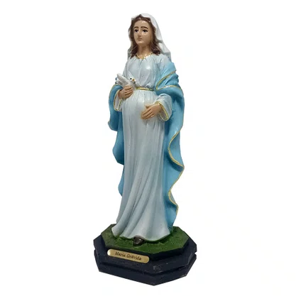 Imagem de Nossa Senhora Grávida de Resina Nacional - 20 cm