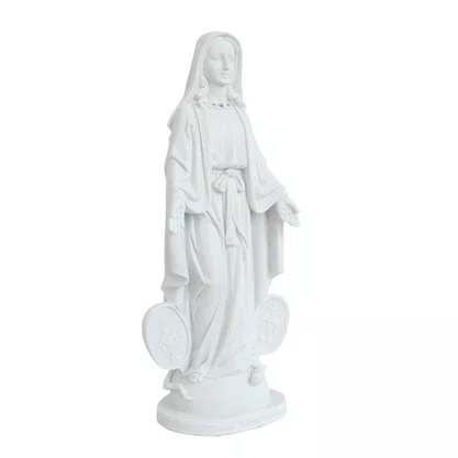 Imagem de Nossa Senhora Medalha Milagrosa de Mármore Branco Strass - 40 cm