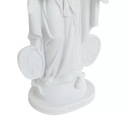Imagem de Nossa Senhora Medalha Milagrosa de Mármore Branco Strass - 40 cm
