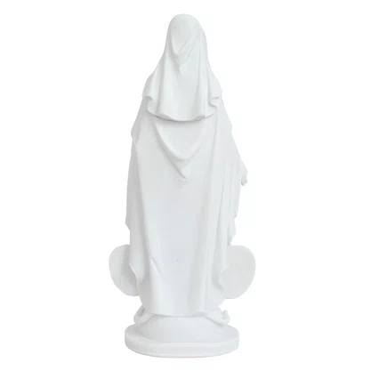 Imagem de Nossa Senhora Medalha Milagrosa de Mármore Branco Strass - 40 cm