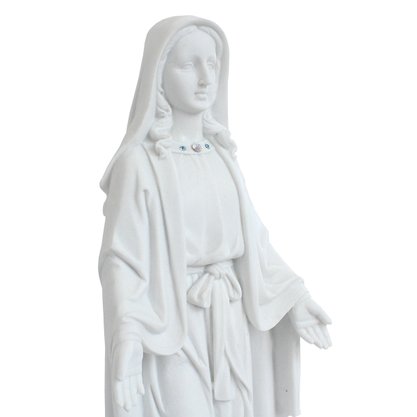 Imagem de Nossa Senhora Medalha Milagrosa de Mármore Branco Strass - 40 cm
