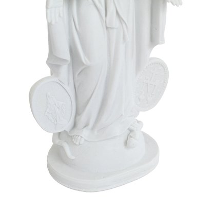 Imagem de Nossa Senhora Medalha Milagrosa de Mármore Branco Strass - 40 cm