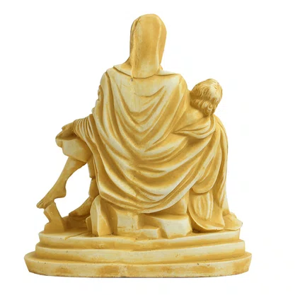 Imagem de Nossa Senhora Pietá de Mármore Amarelo - 19 cm x 17 cm