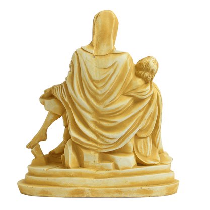 Imagem de Nossa Senhora Pietá de Mármore Amarelo - 19 cm x 17 cm