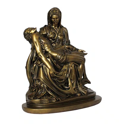 Imagem de Nossa Senhora Pietá de Mármore com Pintura em Bronze - 44 cm