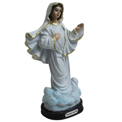 Imagem de Nossa Senhora Rainha da Paz de Resina Nacional - 12 cm