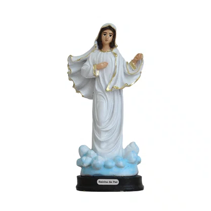 Imagem de Nossa Senhora Rainha da Paz de Resina Nacional - 14 cm
